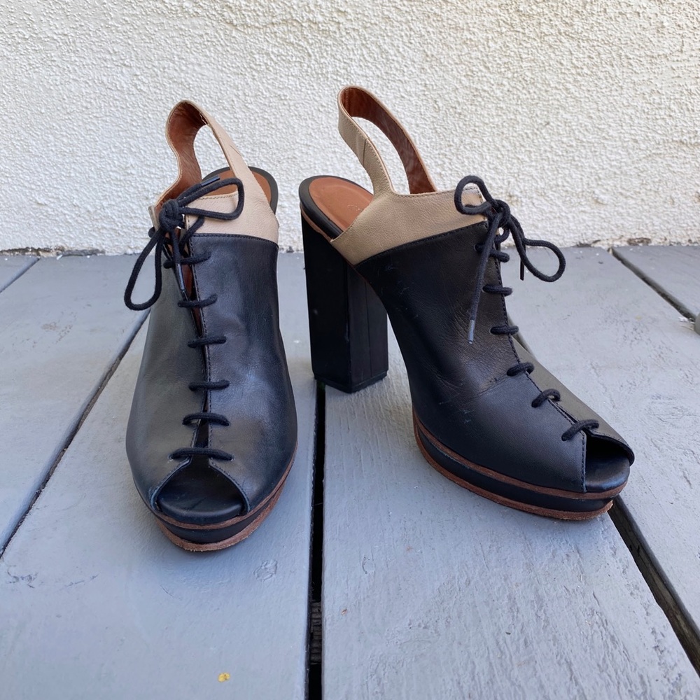 Rachel Comey 10 Black Pratt Lace Up Slingback Heel - Picture 2 of 8